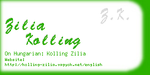 zilia kolling business card